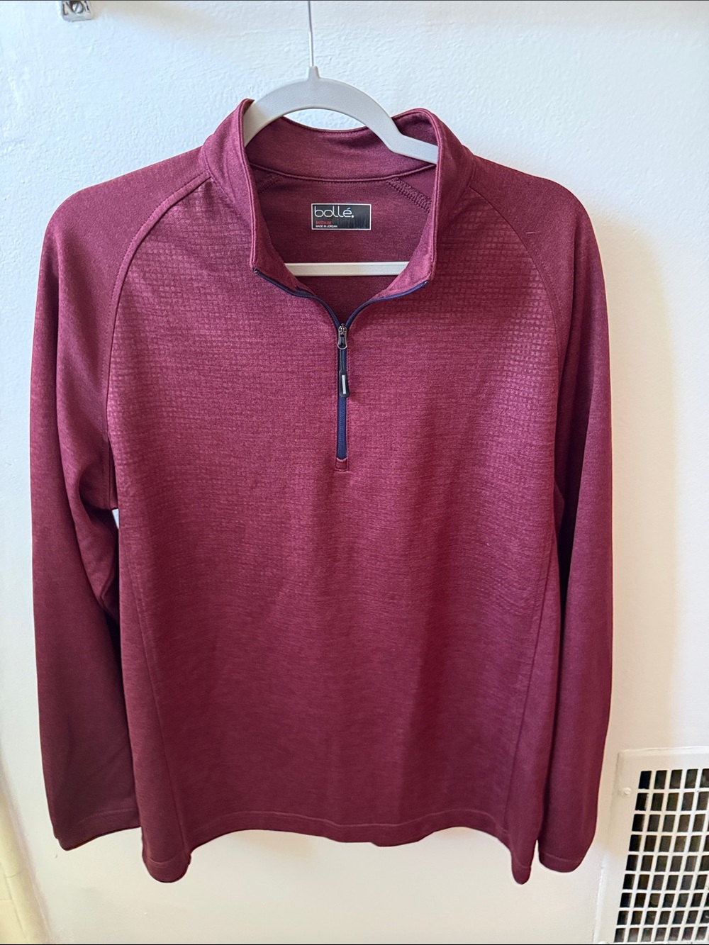 Bolle Men’s Half-Zip Pullover Sweater - Burgundy